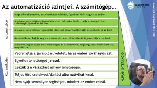 1-2 Az automatizációk szintjei - Autonómia